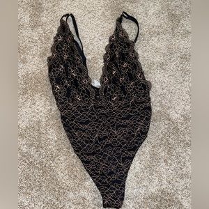 Forever 21 Lace Plunge Bodysuit